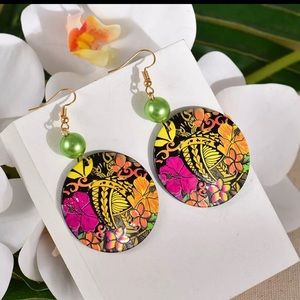 Fashion Acrylic Dangle Drop Earrings Hawaiian Plumeria Earings Accessories